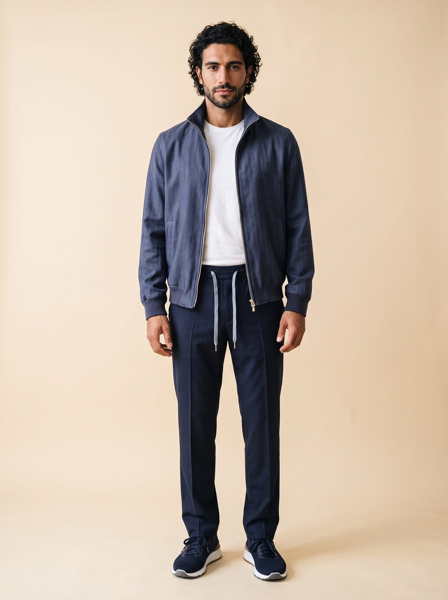 Look — Fischgrät Blau