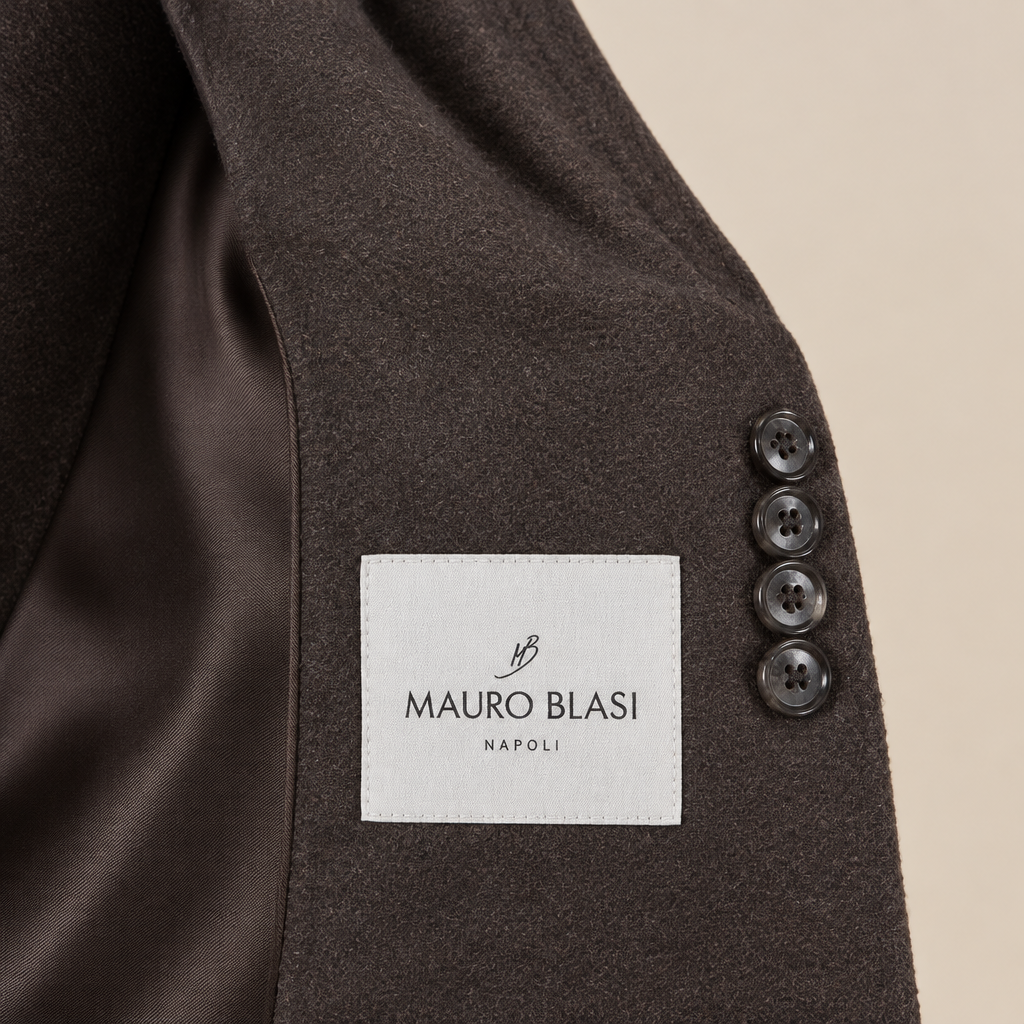 Mauro Blasi Sakko Dunkelbraun, Innenlabel Mauro Blasi Napoli