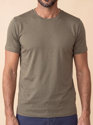 AZZUR T-Shirt – Merzerisierte Baumwolle, Olivgrün