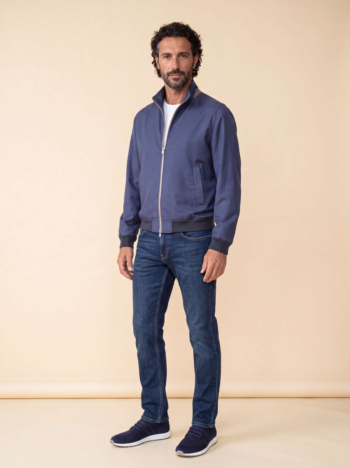 AZZUR Sommerjacke Loro Piana Blau