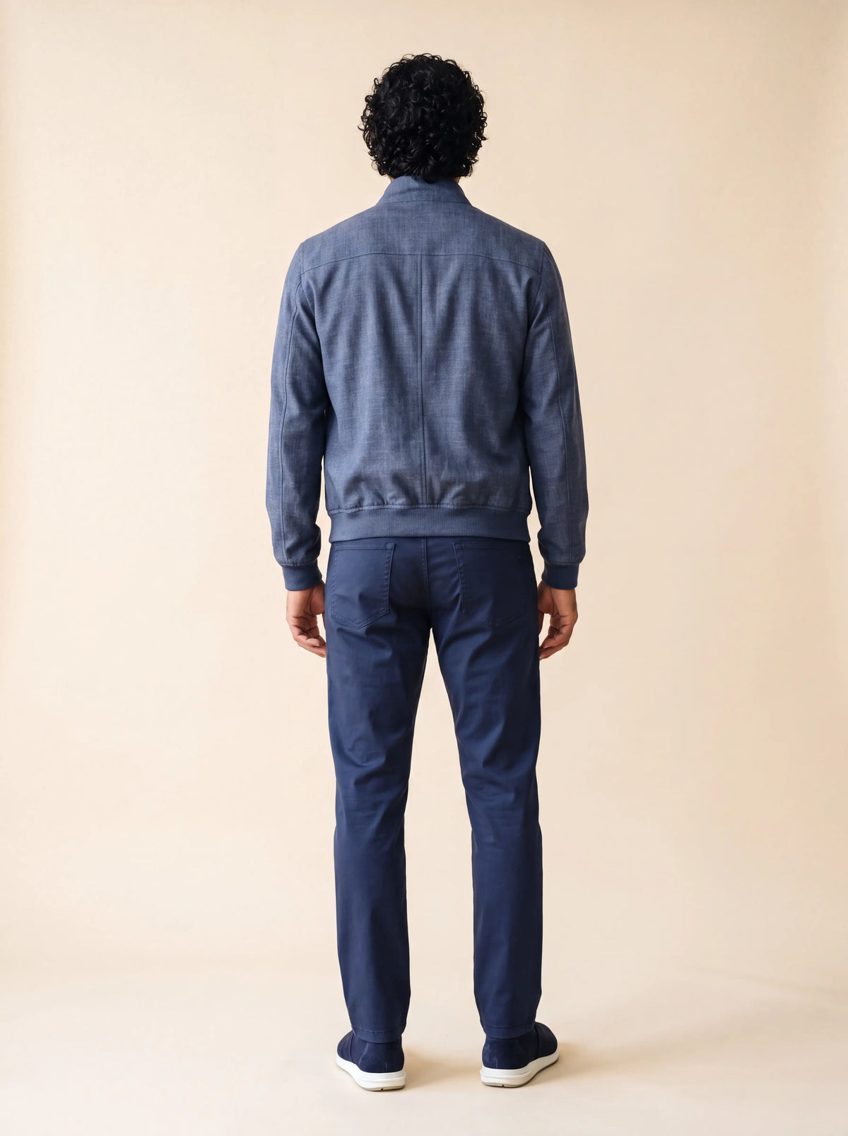 AZZUR Sommerjacke Summertime Denim-Blau, Rückansicht