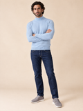 AZZUR Stehkragenpullover Babyblau, Vorderansicht
