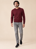 AZZUR Rundkragenpullover Babykaschmir Bordeaux, Vorderansicht