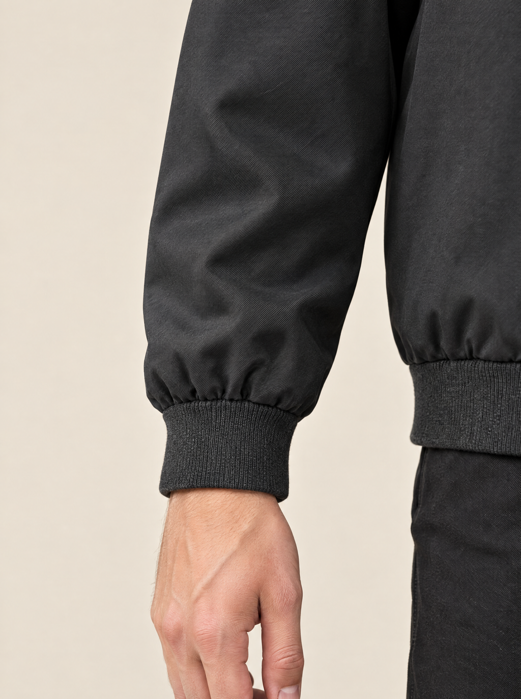 Ärmelbündchen aus Strick, Detail