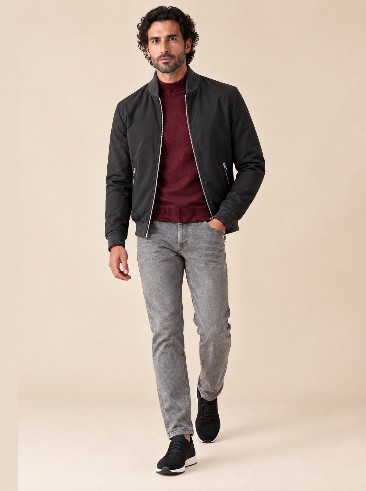 Montecore Blouson Schwarz, offen getragen