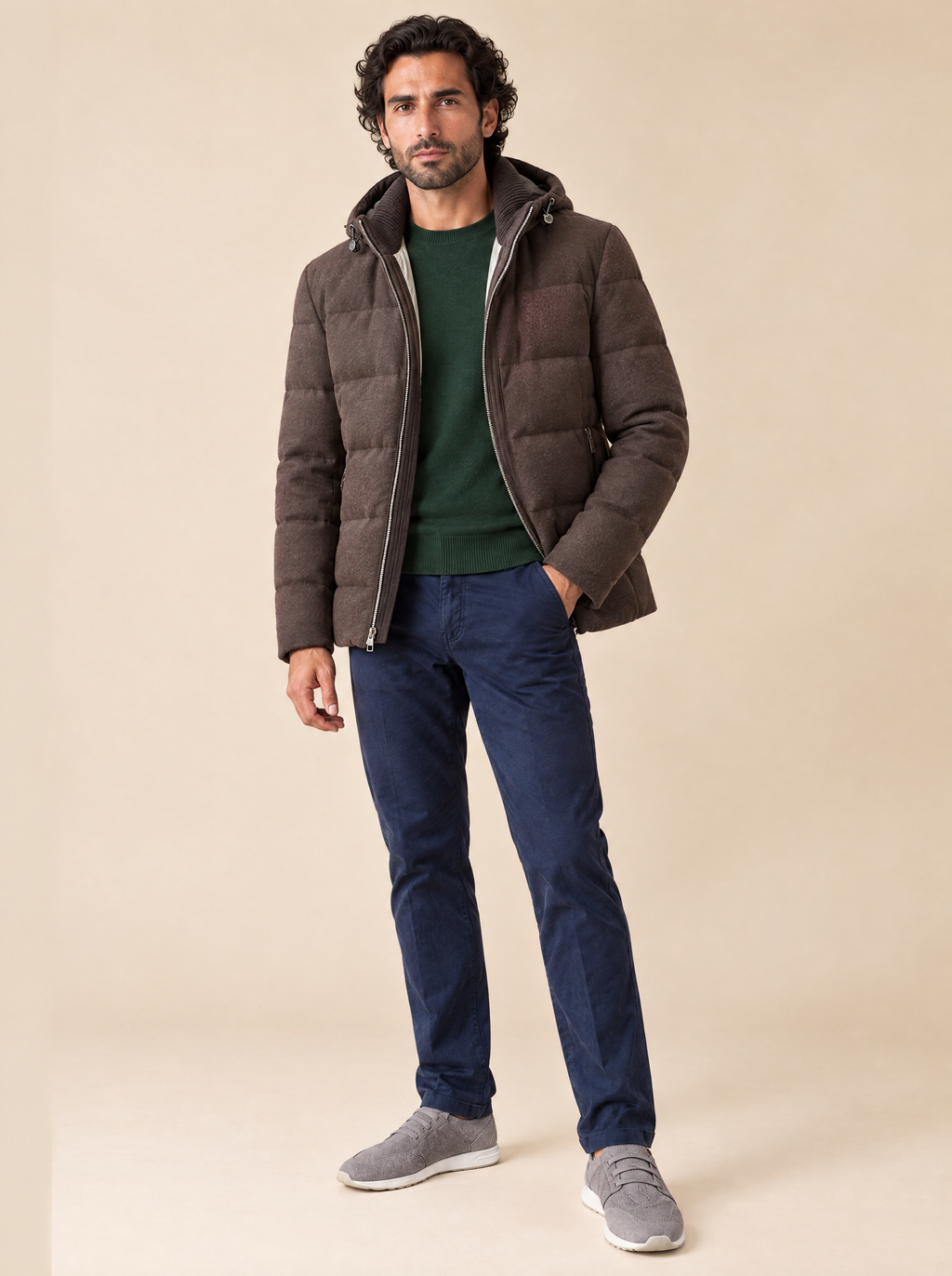 Montecore Winterjacke Braun, offen getragen