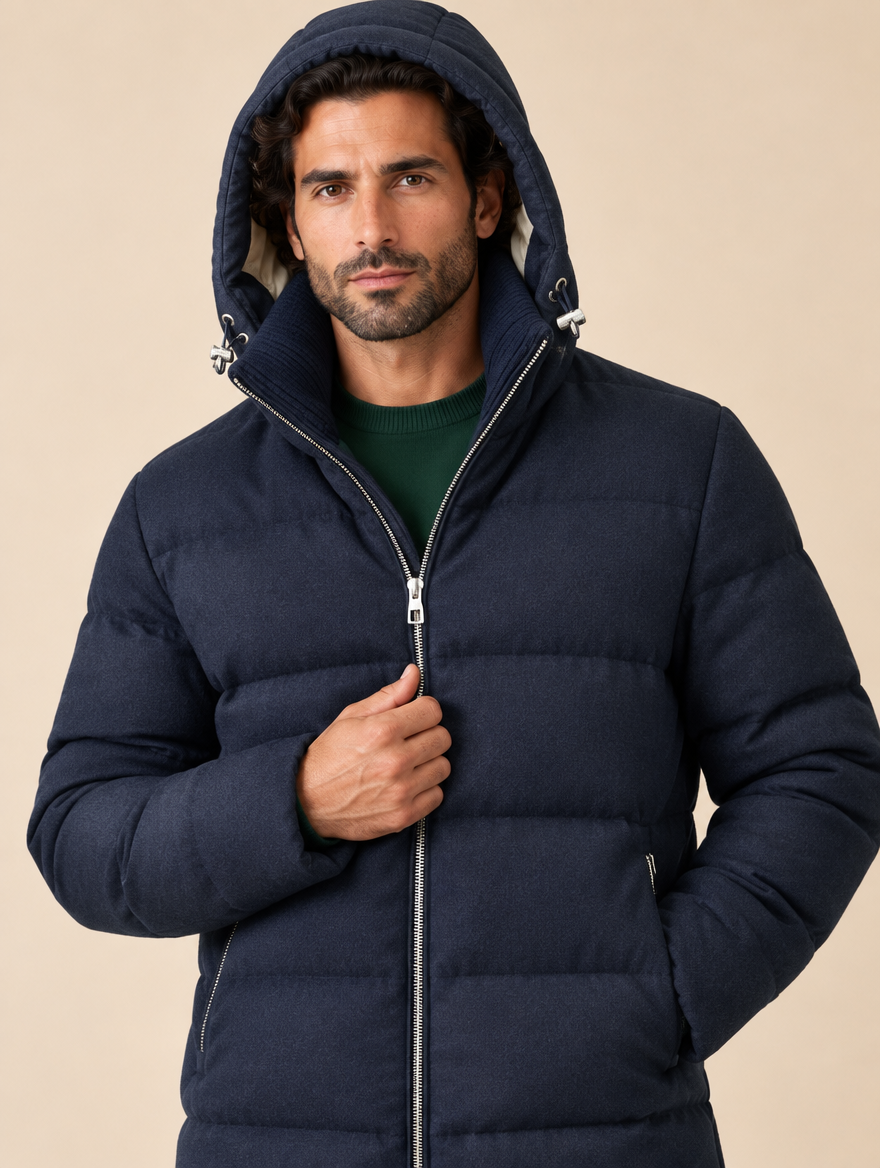 Montecore Winterjacke Dunkelblau mit aufgesetzter Kapuze