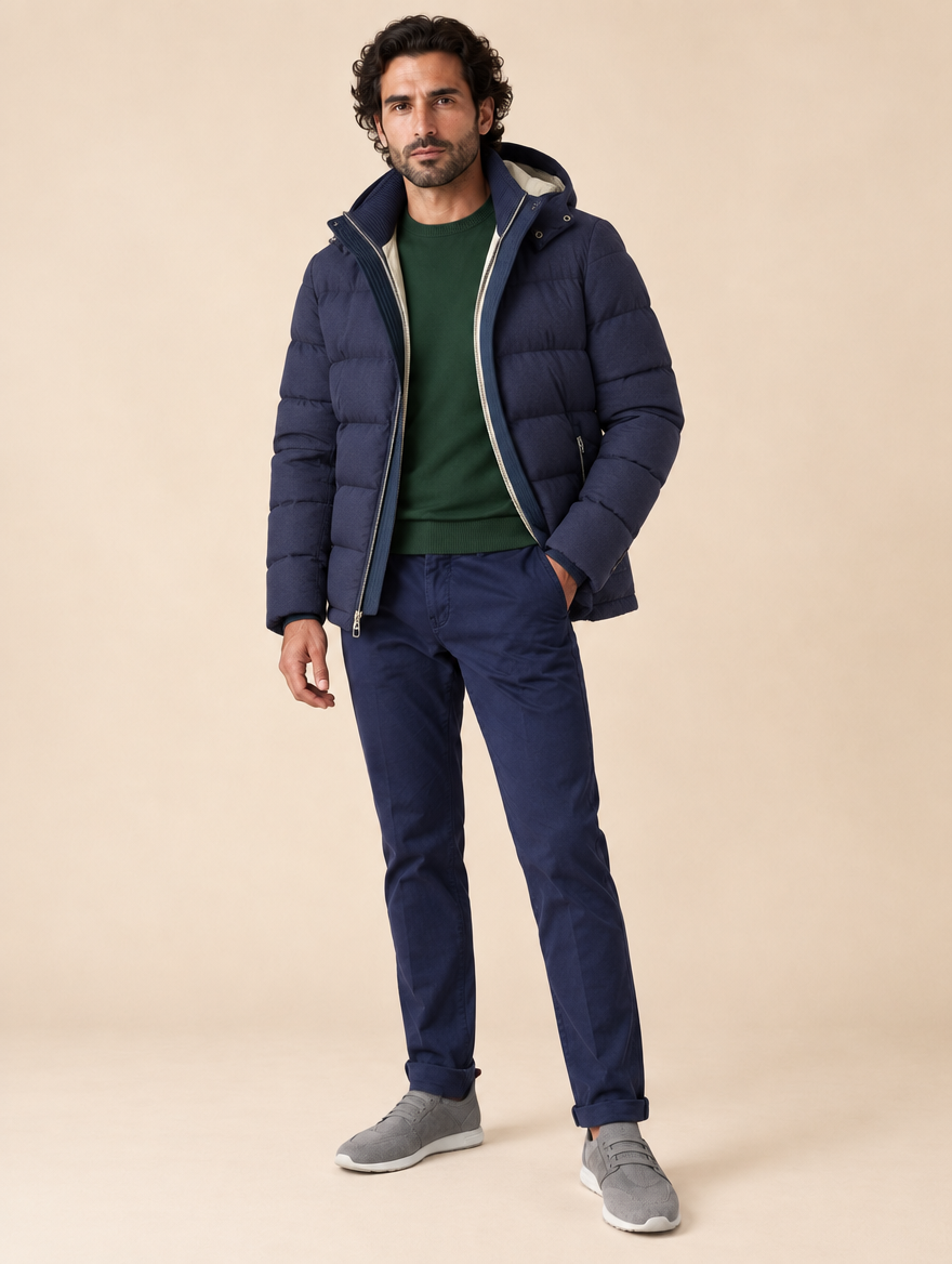 Montecore Winterjacke Dunkelblau, offen getragen