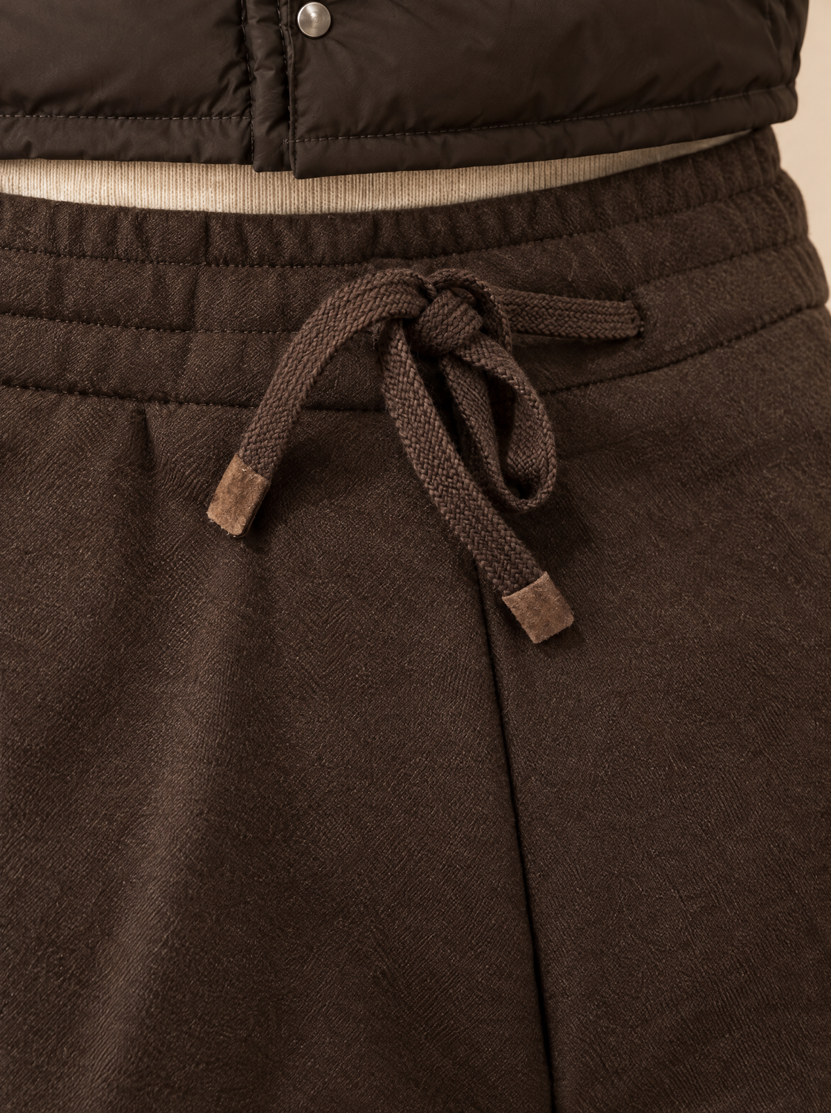 Bund der Pescarolo Kordelhose Braun mit brauner Kordel und Wildleder-Spitzen