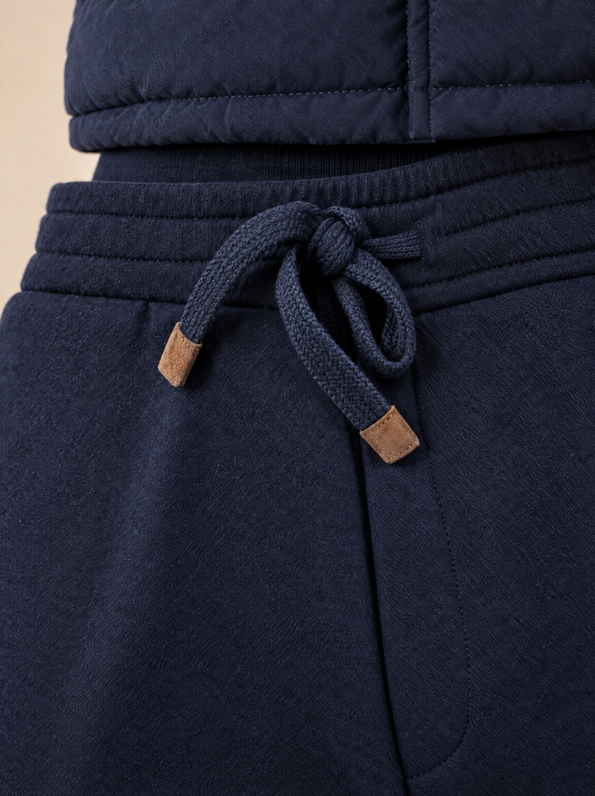 Bund der Pescarolo Kordelhose mit dunkelblauer Kordel und Wildleder-Spitzen in Braun