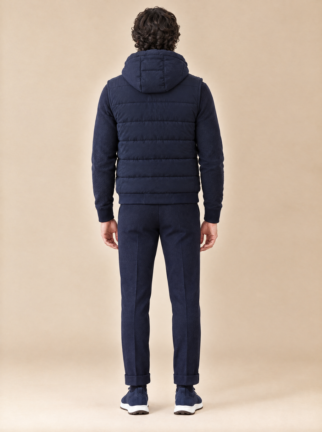 Pescarolo Kordelhose Dunkelblau von hinten