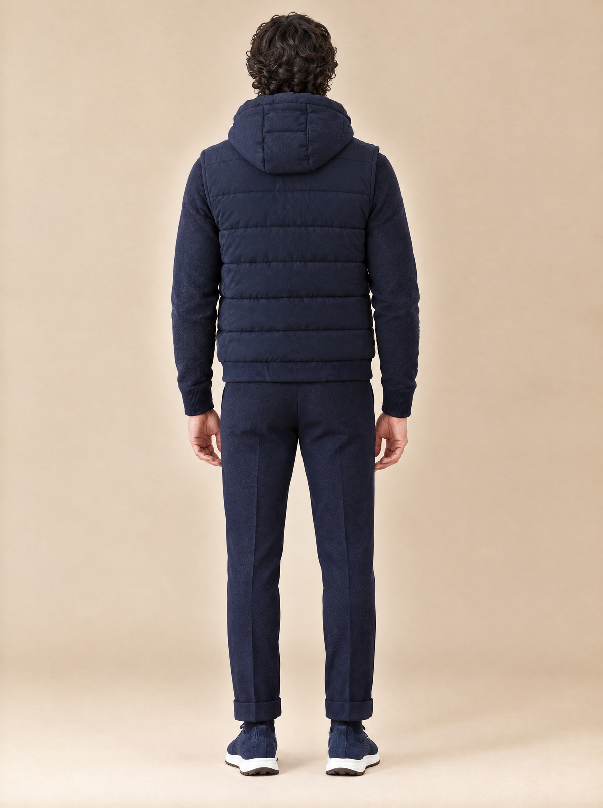 Pescarolo Kordelhose Dunkelblau von hinten