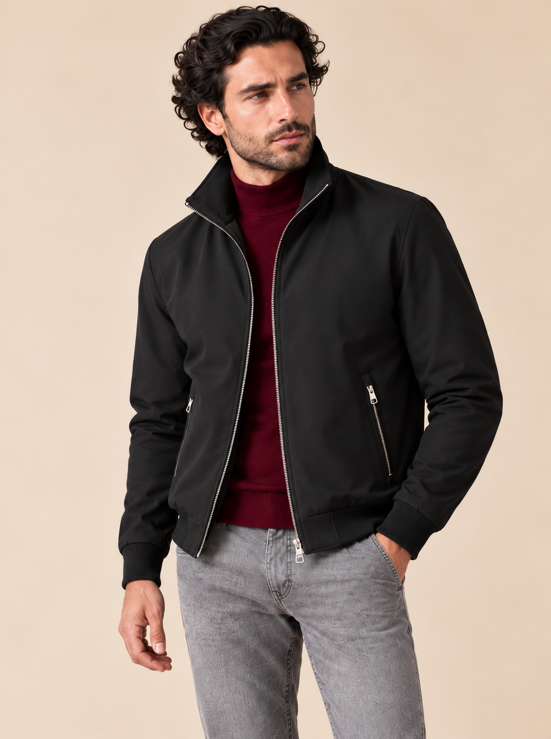 Montecore Blouson Schwarz, offen getragen