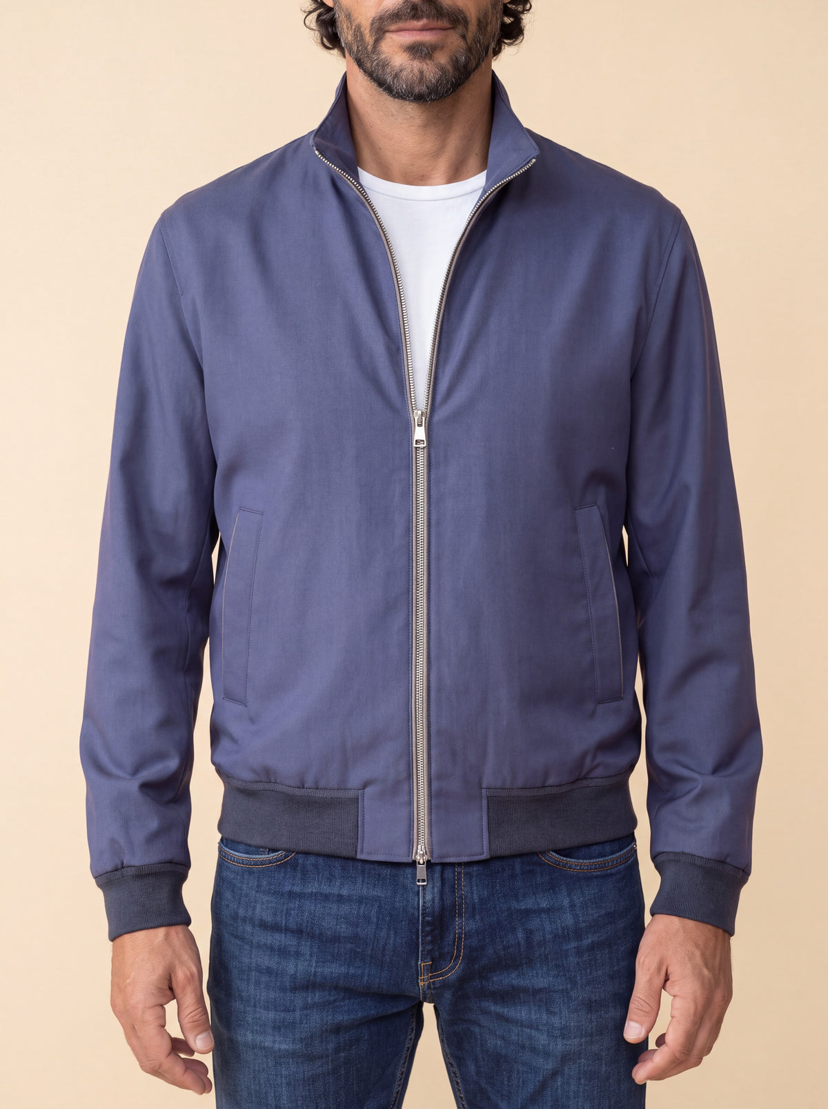 AZZUR Sommerjacke Loro Piana Blau Detailansicht