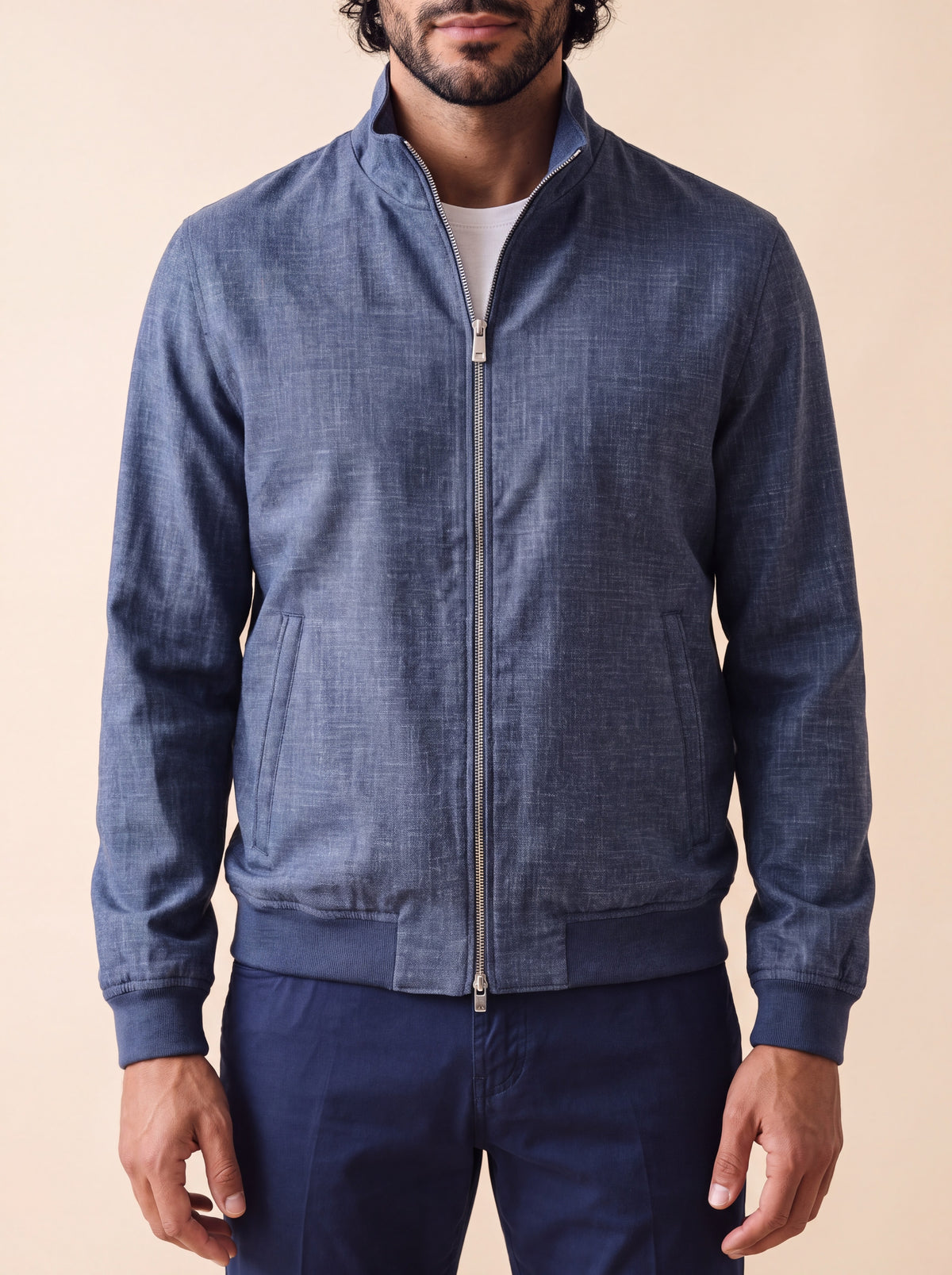 AZZUR Sommerjacke Summertime Denim-Blau Detailansicht