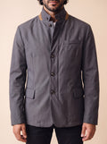 AZZUR Trenchcoat mit Wildlederkragen Detailansicht