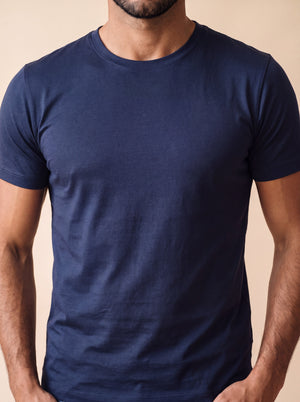 AZZUR T-Shirt – Mercerized Cotton, Navy